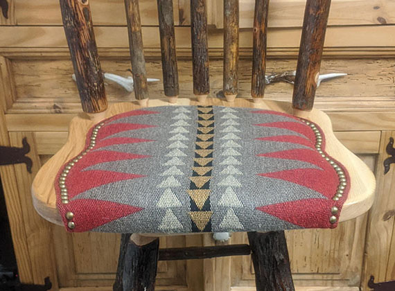 Amish Wood Chair Red Accent